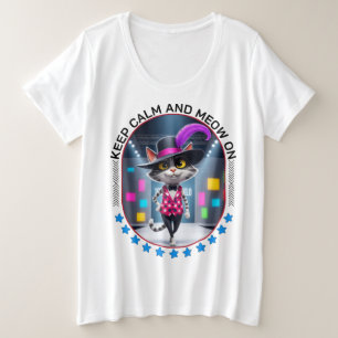 猫おもしろいファッション プラスサイズTシャツ