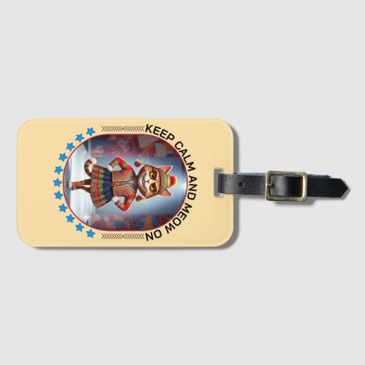 猫おもしろいファッション ラゲッジタグ (正面横)