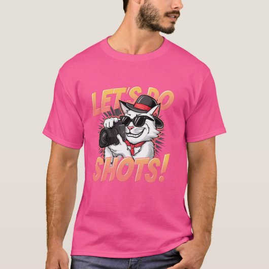 猫おもしろいフォトグラファーが撮影しよう Tシャツ (正面)