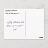 猫おもしろいフローラサンハットカスタム誕生日カード ポストカード (裏面)