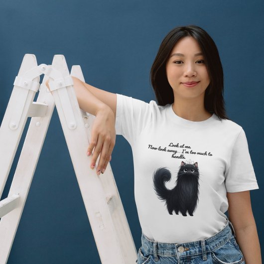猫おもしろいプリンが引用文 Tシャツ