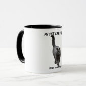 猫おもしろいプリントホワイト猫がよろしく マグカップ (正面左)