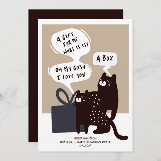 猫おもしろいプレゼント(多くの大事な行事に最適)ユーモア シーズンカード (正面/裏面)