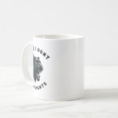 猫おもしろいプン願う私はプマパンツ コーヒーマグカップ (正面左)