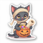 猫おもしろいホラー映画かわいい猫キット用ハロウィーン シール (正面)