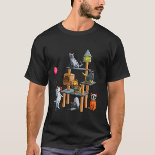 猫おもしろいホラー映画かわいい猫キット用ハロウィーン Tシャツ