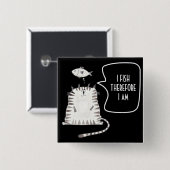 猫おもしろいボタン白黒 缶バッジ (正面&裏面)