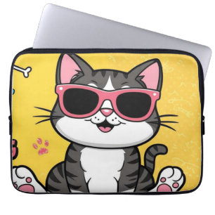 猫おもしろいポスター猫のサングラス ラップトップスリーブ