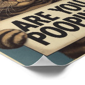 猫おもしろいポスター | ウンコしてるのか？ | キャットアート ポスター (角)