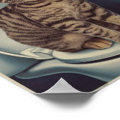 猫おもしろいポスター | ウンコしてるのか？ | キャットアート ポスター (角)