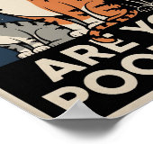 猫おもしろいポスター | ウンコしてるのか？ | キャットアート ポスター (角)