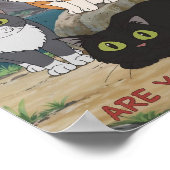 猫おもしろいポスター | ウンコしてるのか? | キャットアート ポスター (角)