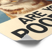 猫おもしろいポスター | ウンコしてるのか？ | キャットアート ポスター (角)