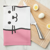 猫おもしろいポートレート キッチンタオル (四つ折り)