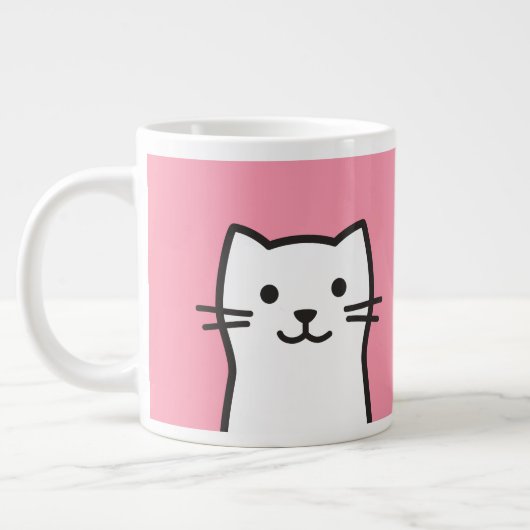猫おもしろいポートレート ジャンボコーヒーマグカップ (左)