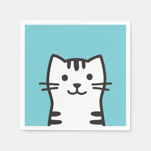 猫おもしろいポートレート スタンダードカクテルナプキン (正面)
