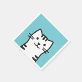 猫おもしろいポートレート スタンダードカクテルナプキン (角)
