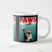 猫おもしろいマウスパロディPAWSペット愛好家ネコ子猫 ジャンボコーヒーマグカップ (右)