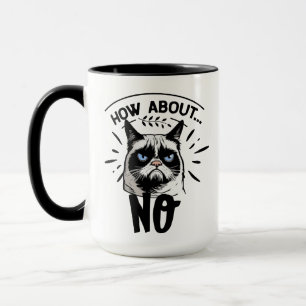 猫おもしろいマグ笑わされる「No Means No」 マグカップ