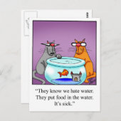 猫おもしろいマンガのプレゼント! ポストカード (正面/裏面)