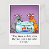 猫おもしろいマンガのプレゼント！ ポストカード (正面)