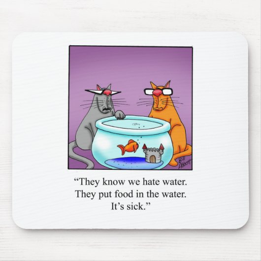 猫おもしろいマンガのプレゼント! マウスパッド (正面)