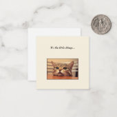 猫おもしろいミニお礼ノートカード ノートカード (正面/裏面インサイチュ)