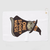 猫おもしろいミートメディカル魔法- 不気味ナース ゴルフタオル (横)