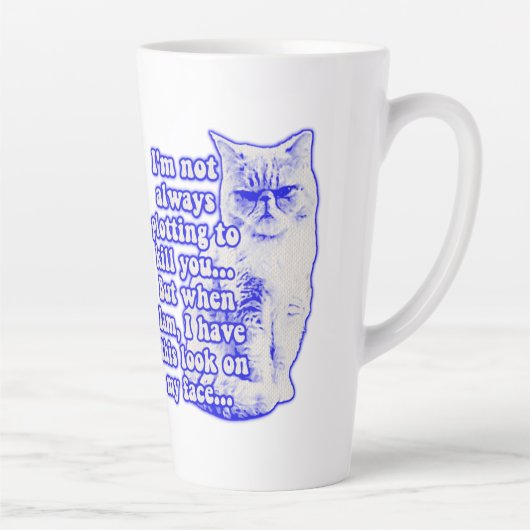 猫おもしろいミームと子猫好き カフェラテマグ (右)