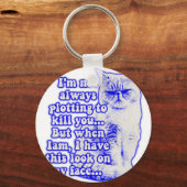 猫おもしろいミームと子猫好き キーホルダー (正面)