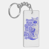 猫おもしろいミームと子猫好き キーホルダー (正面左)