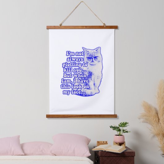 猫おもしろいミームと子猫好き 吊り下げ型タペストリー (寝室)