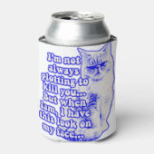 猫おもしろいミームと子猫好き 缶クーラー (缶正面)