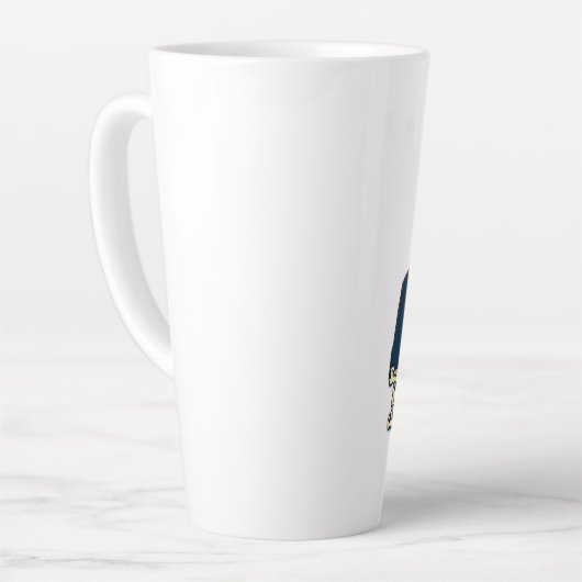 猫おもしろいミームと猫好き カフェラテマグ (左アングル)