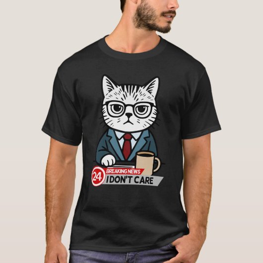 猫おもしろいミームの皮肉なユーモア私は猫気にではない Tシャツ (正面)