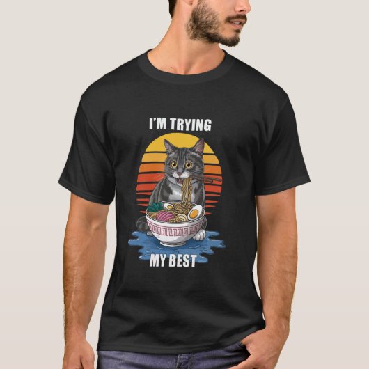 猫おもしろいミームやってる最高の Tシャツ (正面)