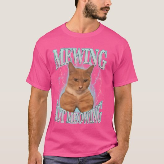 猫おもしろいミーム可愛い猫おもしろいニャーニャー Tシャツ (正面)