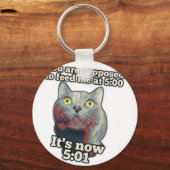 猫おもしろいミーム子猫猫好き キーホルダー (正面)