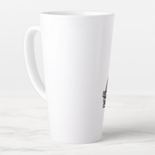 猫おもしろいミーム子猫 カフェラテマグ (左アングル)