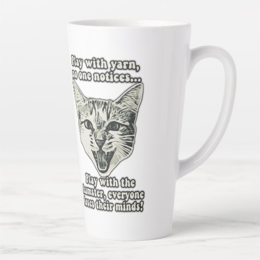 猫おもしろいミーム猫好き カフェラテマグ (右)