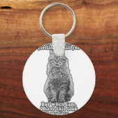 猫おもしろいミーム猫好き キーホルダー (正面)