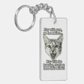 猫おもしろいミーム猫好き キーホルダー (正面左)