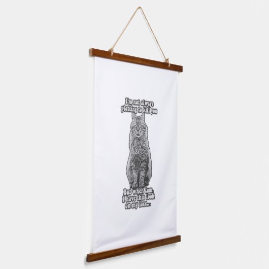 猫おもしろいミーム猫好き 吊り下げ型タペストリー (傾斜あり)