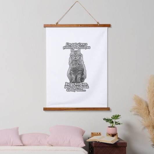 猫おもしろいミーム猫好き 吊り下げ型タペストリー (寝室)