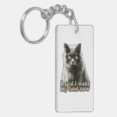 猫おもしろいミーム猫好き・子猫オーナー キーホルダー (正面左)