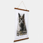猫おもしろいミーム猫好き・子猫オーナー 吊り下げ型タペストリー (傾斜あり)