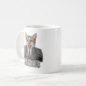 猫おもしろいミーム コーヒーマグカップ (正面左)