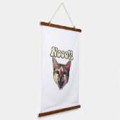 猫おもしろいミーム 吊り下げ型タペストリー (傾斜あり)