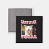 猫おもしろいミーム – 認定フリーク猫おもしろいミーム マグネット (正面/裏面)