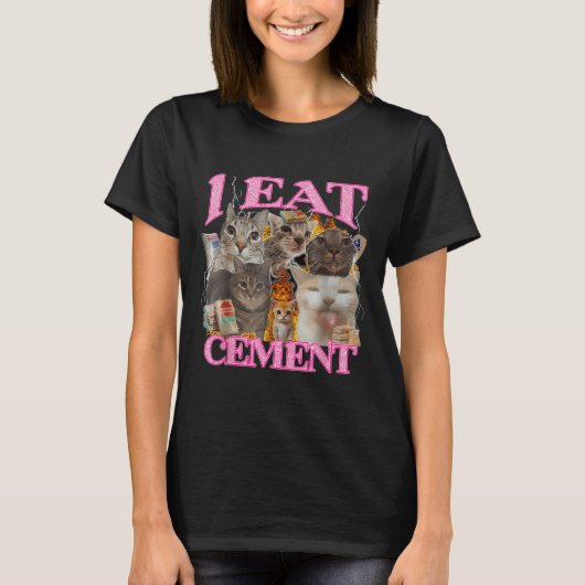 猫おもしろいミームIセ食べメント日本の引用文動物 Tシャツ (正面)
